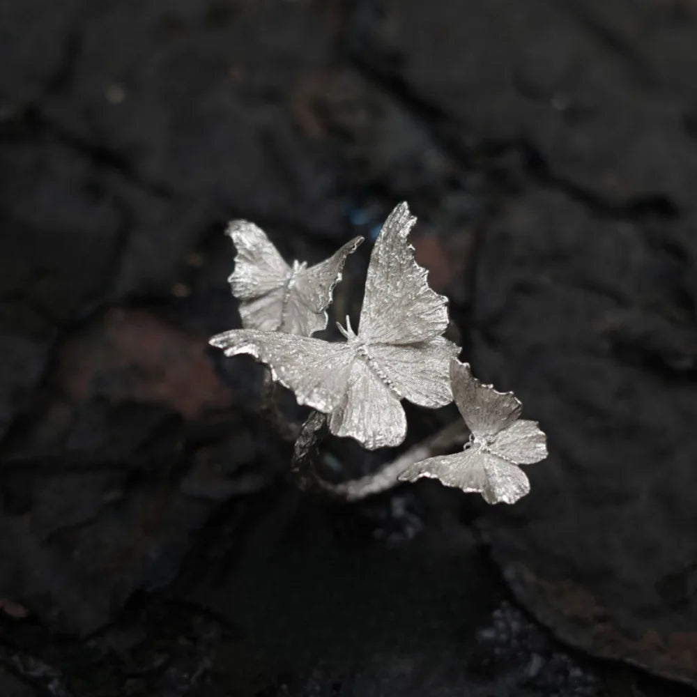 Butterfly ring, female new style butterfly habitat ring, niche design, fashionable and personalized index=r