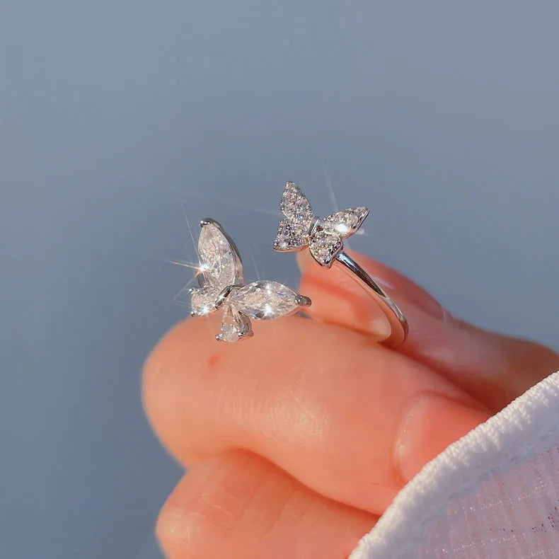 Beautiful Silver Filled Ring with Sparkling Melee Gems