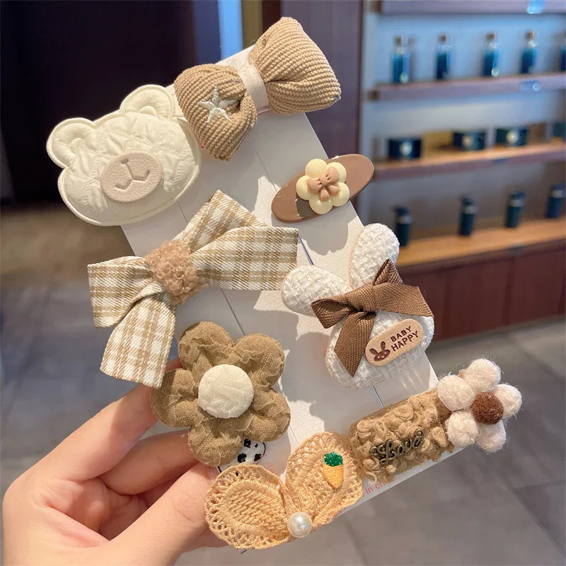 Children's Plush Hair Clip Autumn and Winter Little Girls' Side Barrettes Cute Girls' Baby Headwear 2024 New Hairpins