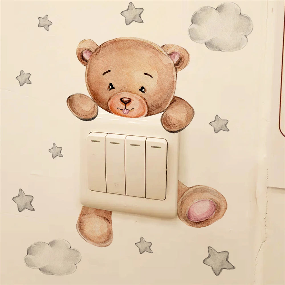 Sticker Easy Removal Superior Quality Ornament Bear Wall Sticker Cartoon Boys And Bedroom Wall Sticker Wallpaper Wide Use