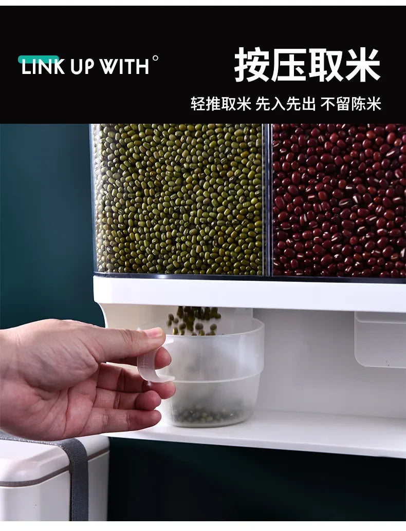 Simple compartmented grain can storage box sealed storage can grain storage can washing powder fragrance bead storage