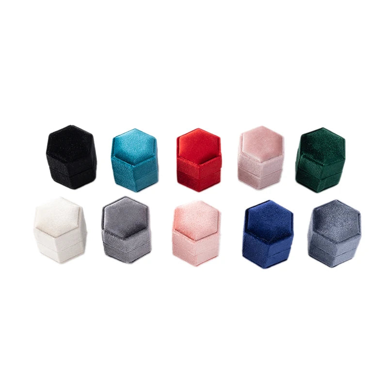 Velvet Single Ring Box Gift Jewelry Organizer Packaging for Wedding Ceremony Engagement Display Storage Supplies Accessories