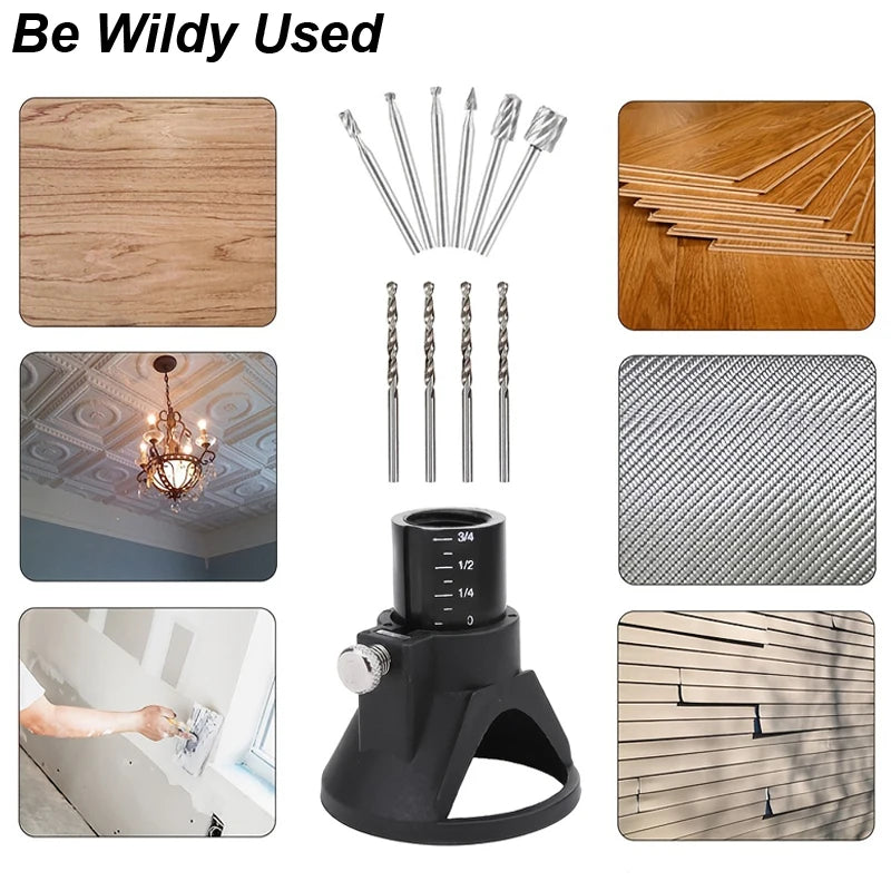 Dremel (Rotary Router Milling Cutter Guide Attachment Twist Drill Bit Wood Carving Tool Kit Dedicated Locator Woodwork Tool for Dremel)