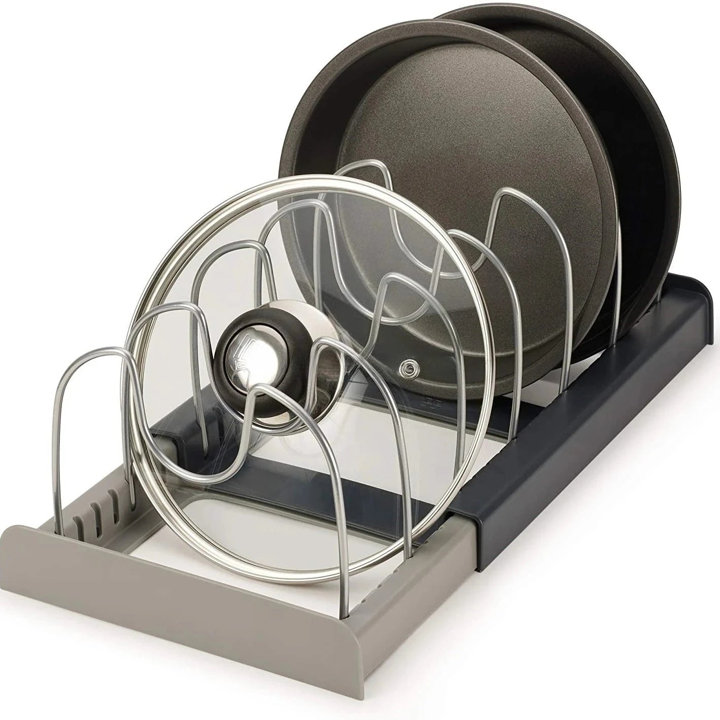 Pot lid storage rack, suitable for cabinet drawers, a kitchen organizing tool suitable for storing cookware.