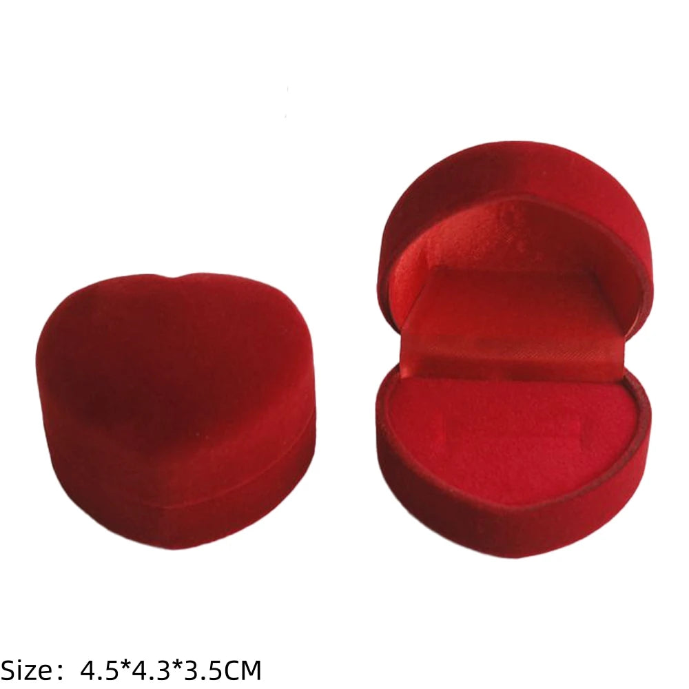 Velvet Single Ring Box Gift Jewelry Organizer Packaging for Wedding Ceremony Engagement Display Storage Supplies Accessories