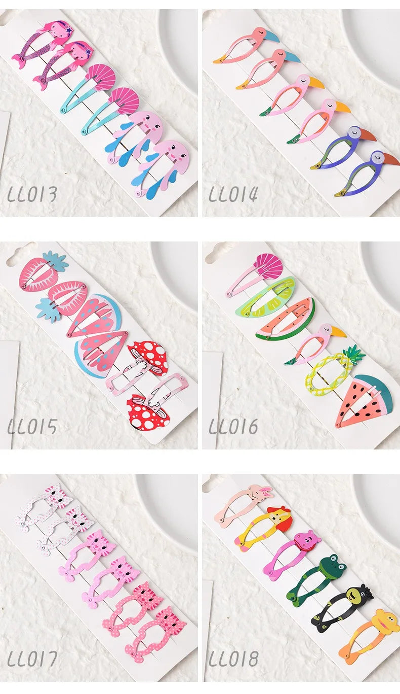 Cute Cartoon Fruit Hairpins Set Children Baby Girls Kid Kawaii Hair Clips Pin Barrettes Accessories Hairgrips Headdress Headwear