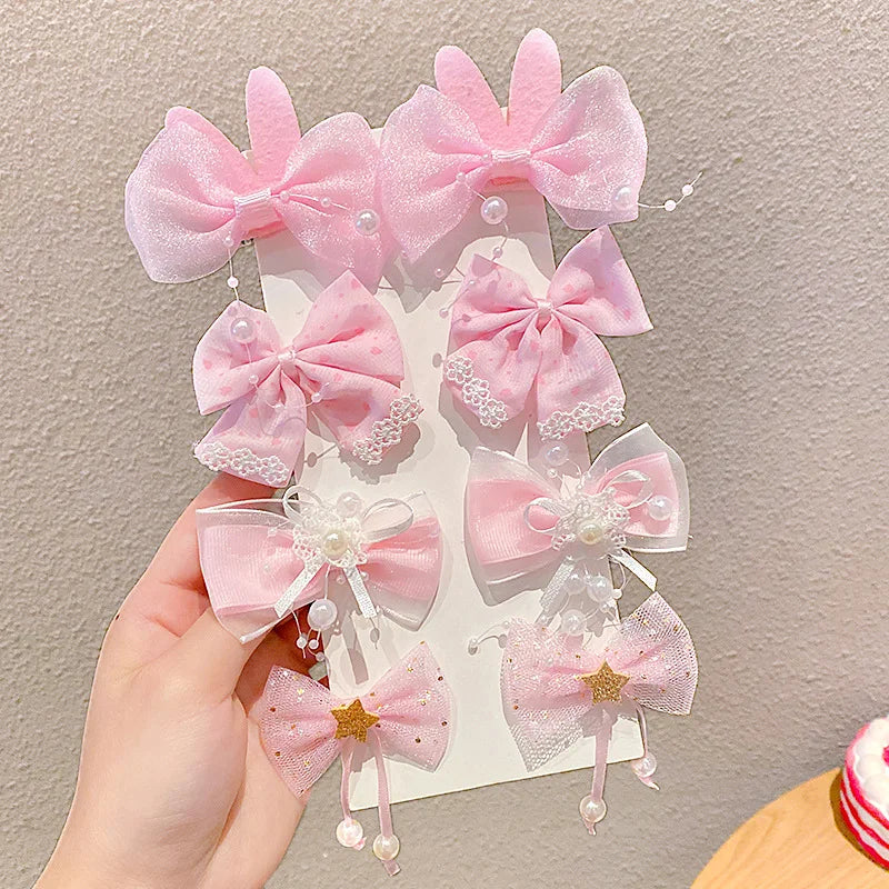Children's Hairpin Princess Little Girl Sweet Mesh Broken Clip Cute Baby Does Not Hurt Hair Headdress Suit