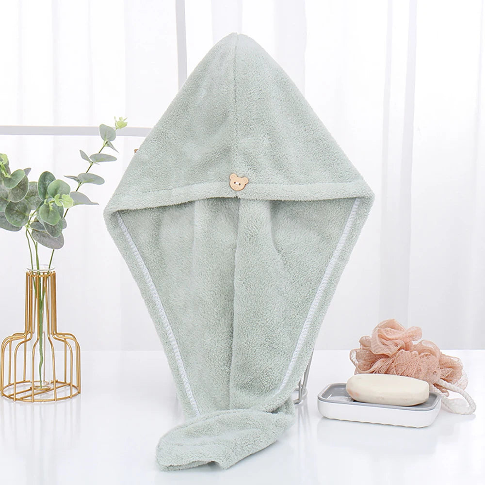 Magic Microfiber Hair Wiping Towel Fast Drying Dryer Towel Women Wrap Head Absorption Water Bath Hat Towels Home Bathroom Supply