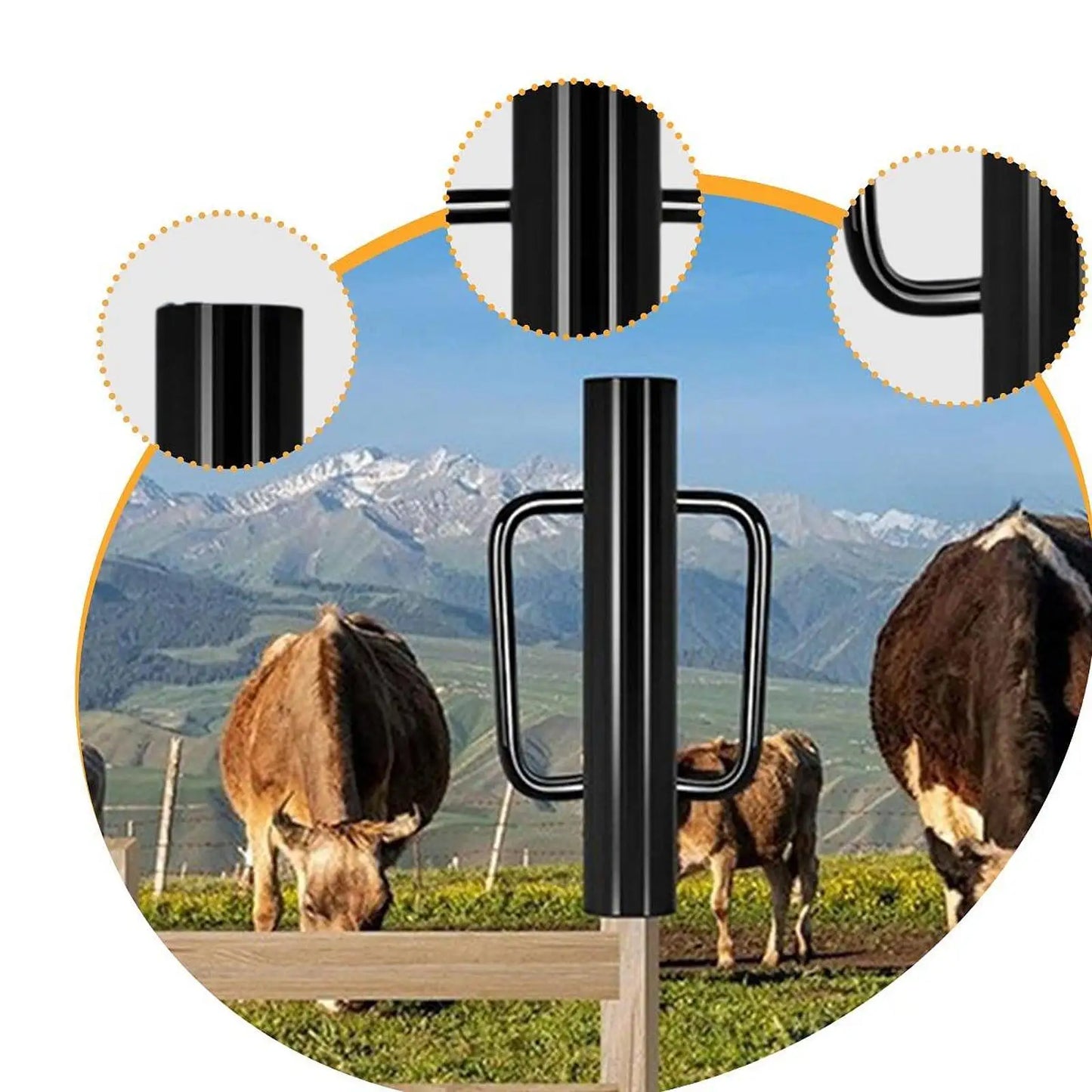 Fence Post Driver Sturdy with Handles for Residential Area U Fence Sign Pole