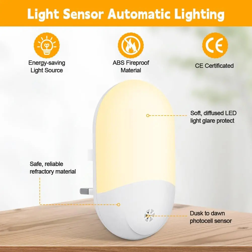LED Night Light, Night Lights Plug in Walls with Dusk to Dawn Photocell Sensor, 0.5W Energy Saving Plug in Night Lighting