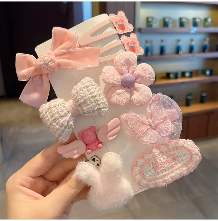 Children's Plush Hair Clip Autumn and Winter Little Girls' Side Barrettes Cute Girls' Baby Headwear 2024 New Hairpins