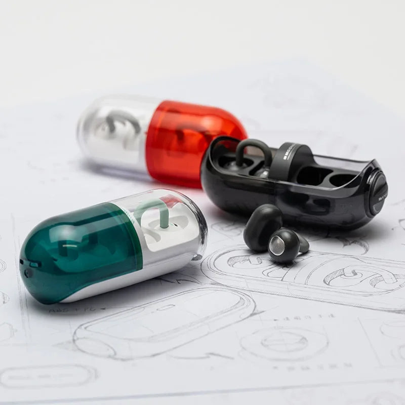 MOONDROP PILL Open Ear Headphones Bluetooth 6.0 OWS Hanging Earphones IPX4 Open Ear Clip Wireless Earbuds Built-in AI ENC MD-0WS