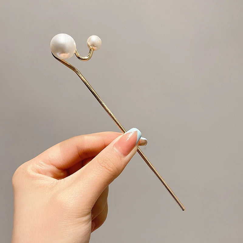 Fashion Women Simulated Pearl Hairpins Metal Barrette Clip Wedding Bridal Tiara Hair Accessories Wedding Hairstyle Design Tools