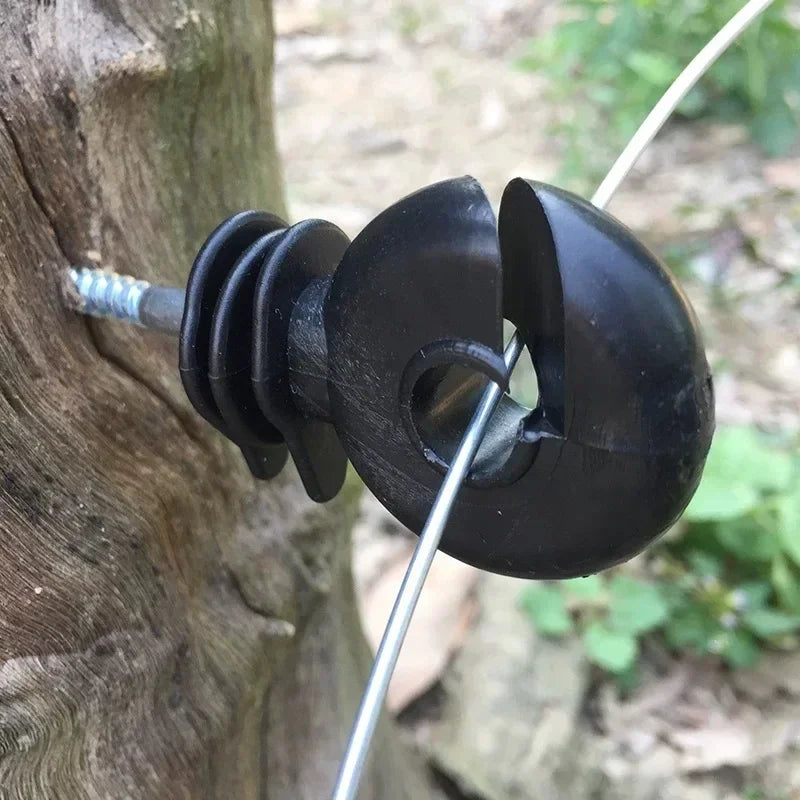 50PCS/100PCS Electric Fence Ring Insulator Wood Post Fencing Screw Timber Tape Wire Insulators Safe Garden Buildings Accessor