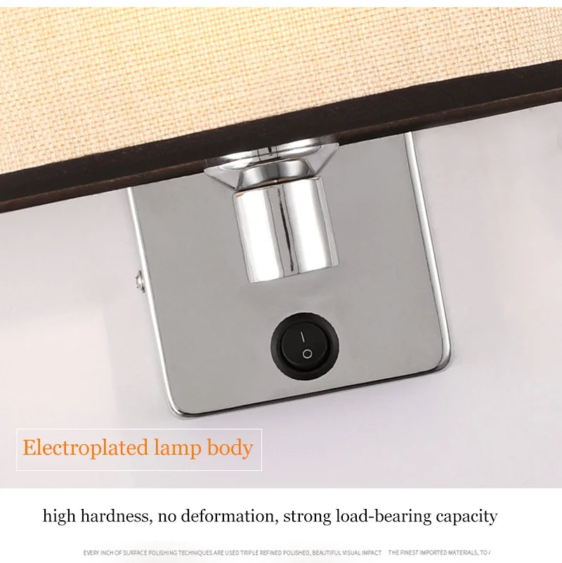 LED Lights Indoor Lighting Fabric Lampshade Wall Lamps for Bedside Bedroom Living Room Hotel Stairs Hotel Home Decoration