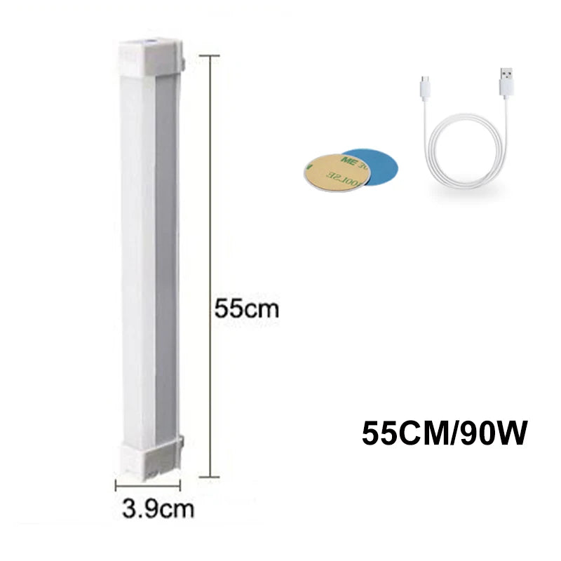 LED Emergency Lights Bar DC5V USB Rechargeable 30W 60W 90W Camping Lamp Flashlight for Home Power Failure Outdoor Work Lighting