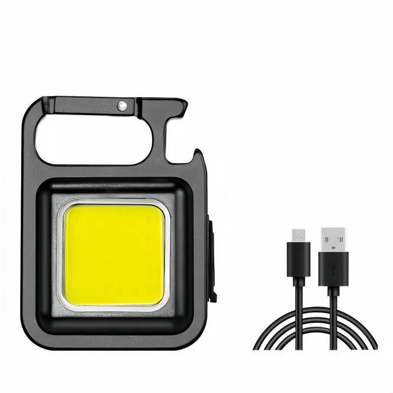 LED Working Light USB Rechargeable Mini Flashlight Portable Bright Keychain Pocket Clip Lantern Outdoor Hiking Fishing Camping