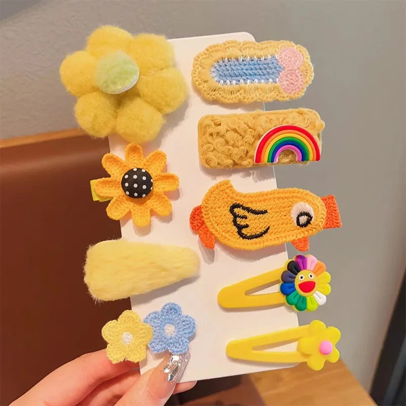 Children's Plush Hair Clip Autumn and Winter Little Girls' Side Barrettes Cute Girls' Baby Headwear 2024 New Hairpins