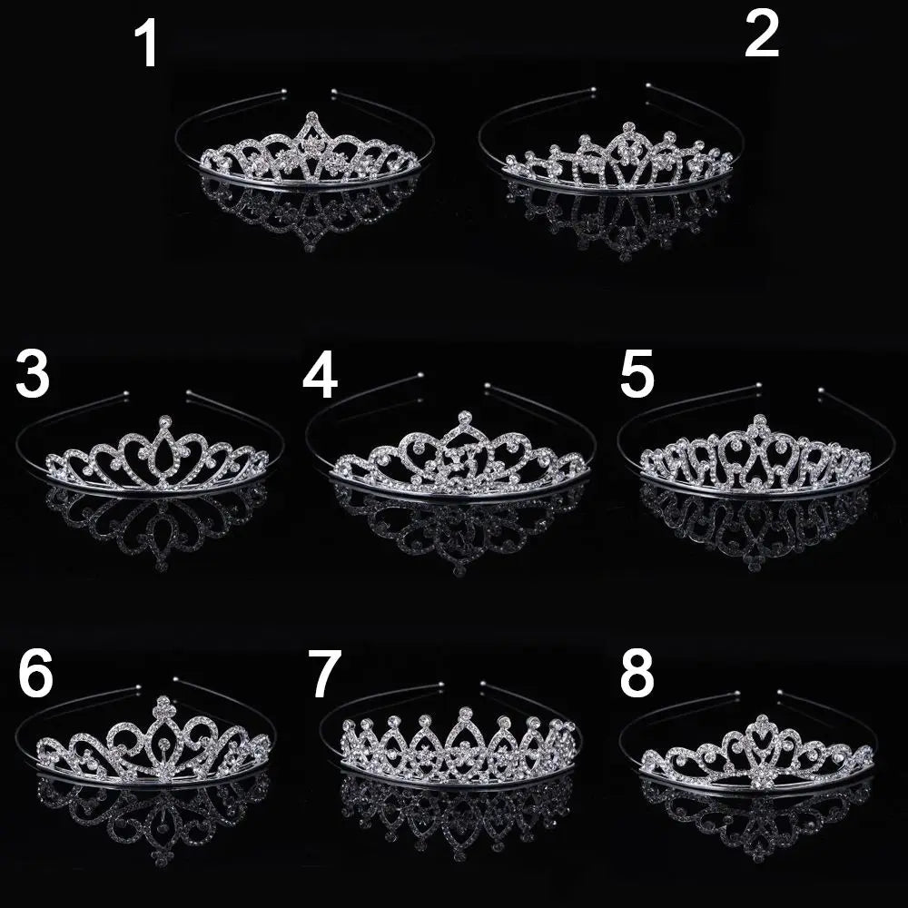 Children Tiaras and Crowns Headband Kids Girls Bridal Crystal Crown Wedding Party Accessiories Hair Jewelry Ornaments Headpiece