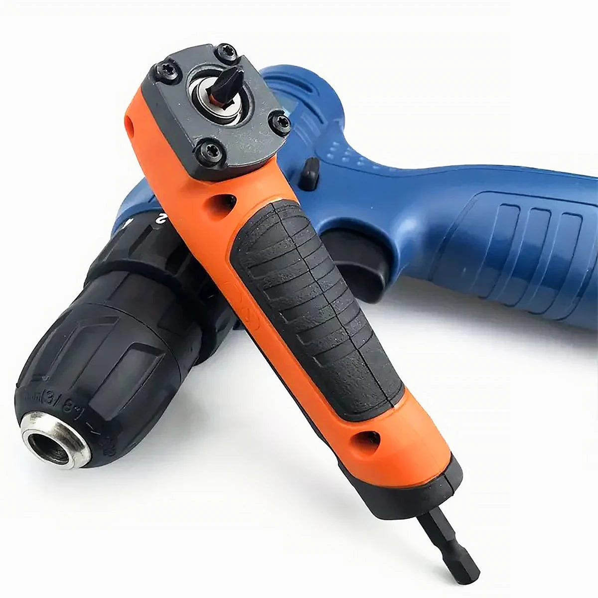 BRANDNew!✨ 1PC Multifunctional Electric Corner Screwdriver,High Torque 90 ° Right Angle✅ Screwdriver,Manual Tool,Blue and Orange🎗️💯🎗️