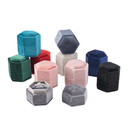 Velvet Single Ring Box Gift Jewelry Organizer Packaging for Wedding Ceremony Engagement Display Storage Supplies Accessories