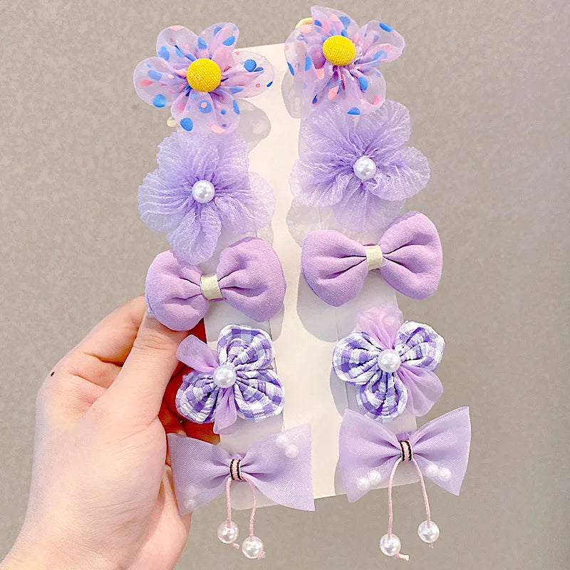Children's Hairpin Princess Little Girl Sweet Mesh Broken Clip Cute Baby Does Not Hurt Hair Headdress Suit