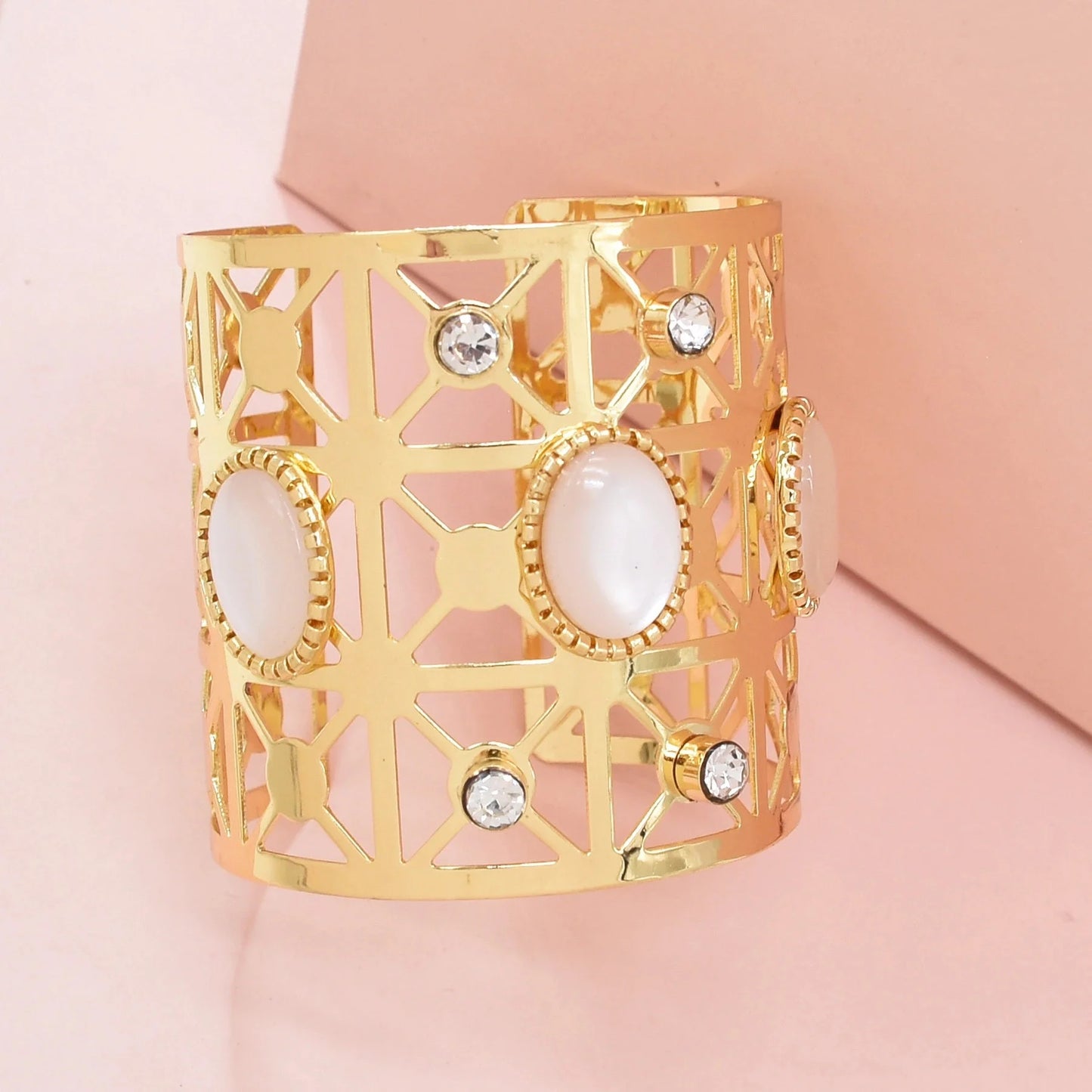Trendy Tribal Upper Arm Turquoise Rhinestone Bracelet European Wide Cuff Indian Bangle Egyptian Open Adjustable Female Jewelry