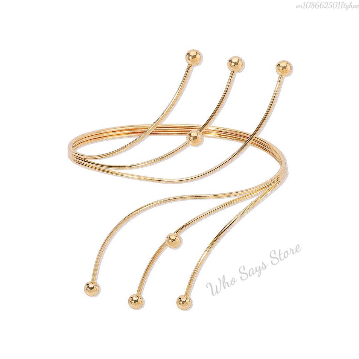 Lacteo Trendy Geometric Twisted Cuff Bracelet On The Upper Arm for Women Water Drop Shape Bangles Adjustable Jewelry Party Girls