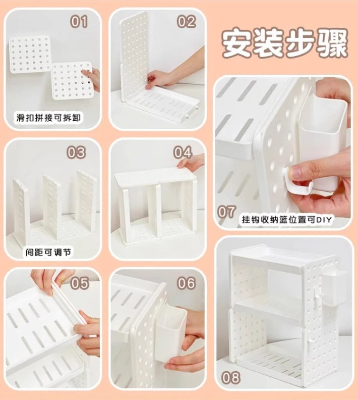 New Multi-functional 3-tier Desktop Organizer, Desktop Shelf, Hole Board, Pen Holder Office Desk Organizer, Desk Desk Organizer