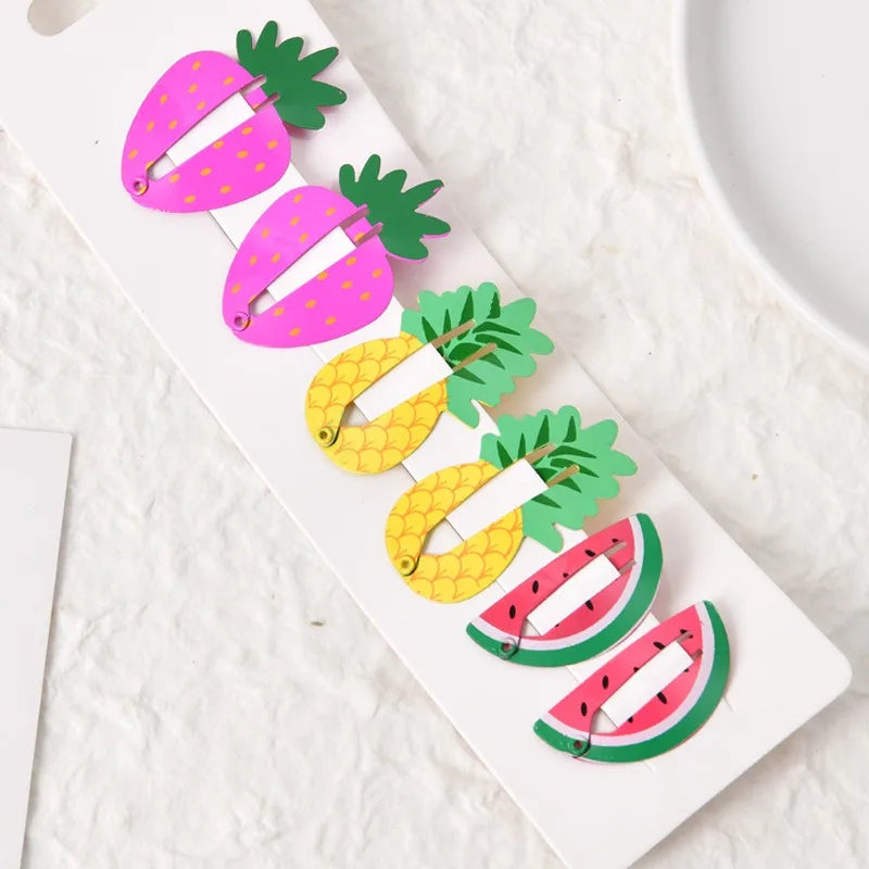 Cute Cartoon Fruit Hairpins Set Children Baby Girls Kid Kawaii Hair Clips Pin Barrettes Accessories Hairgrips Headdress Headwear