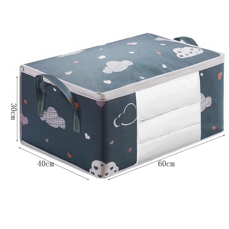 Storage Clothes Bins Closet Bags - Organizing Blanket Pillow Sheet Sweater, Foldable Fabric Bedroom Storage with Lids Zipper