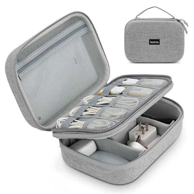 Travel Electronics Accessories Storage Bag Large Capacity Tablet Hard Data Cable Organizer Box Eva Hard Protective Case 