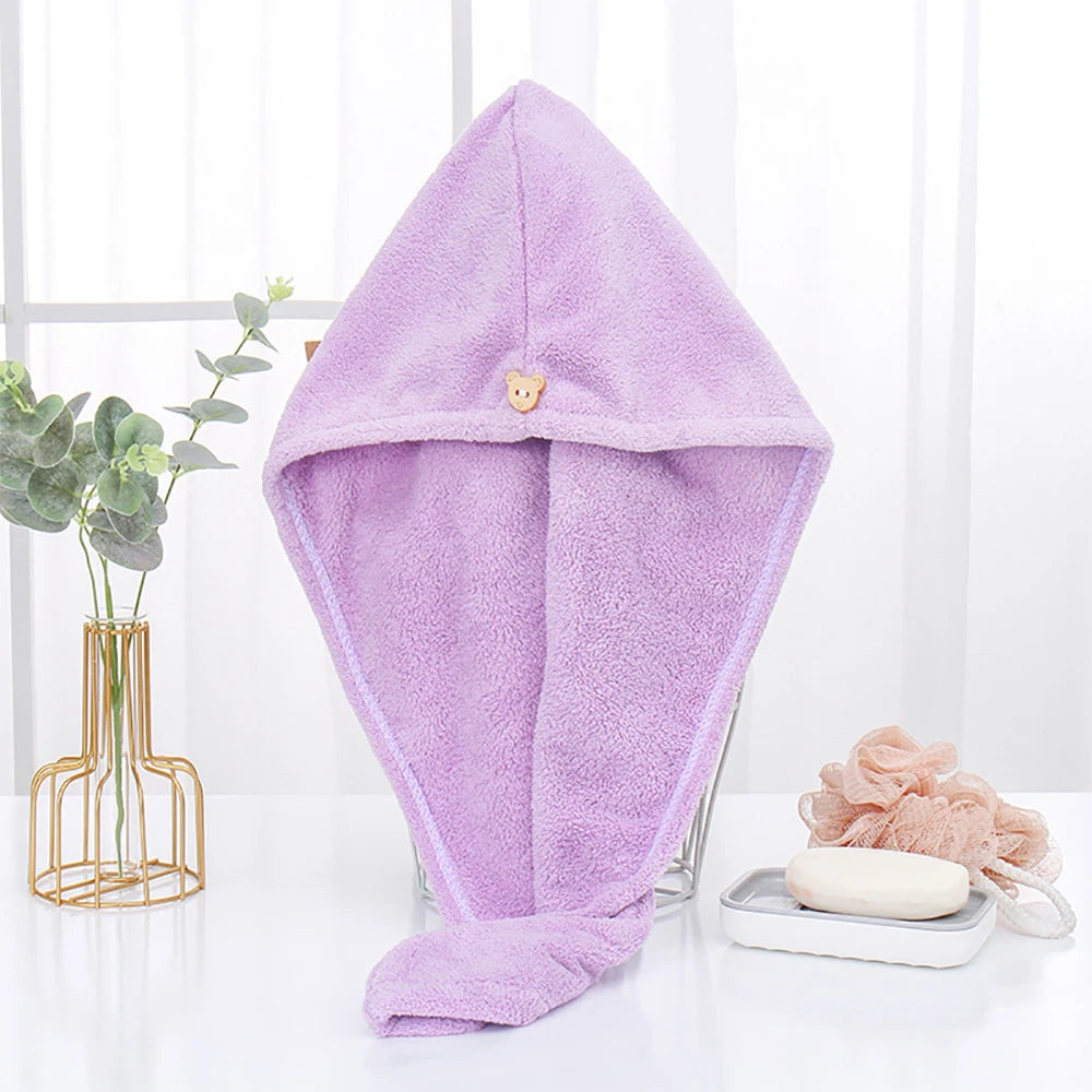Magic Microfiber Hair Wiping Towel Fast Drying Dryer Towel Women Wrap Head Absorption Water Bath Hat Towels Home Bathroom Supply