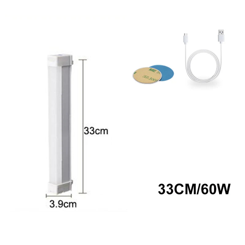 LED Emergency Lights Bar DC5V USB Rechargeable 30W 60W 90W Camping Lamp Flashlight for Home Power Failure Outdoor Work Lighting
