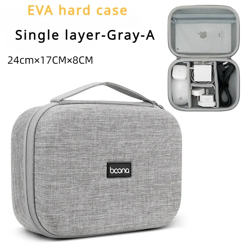 Travel Electronics Accessories Storage Bag Large Capacity Tablet Hard Data Cable Organizer Box Eva Hard Protective Case 