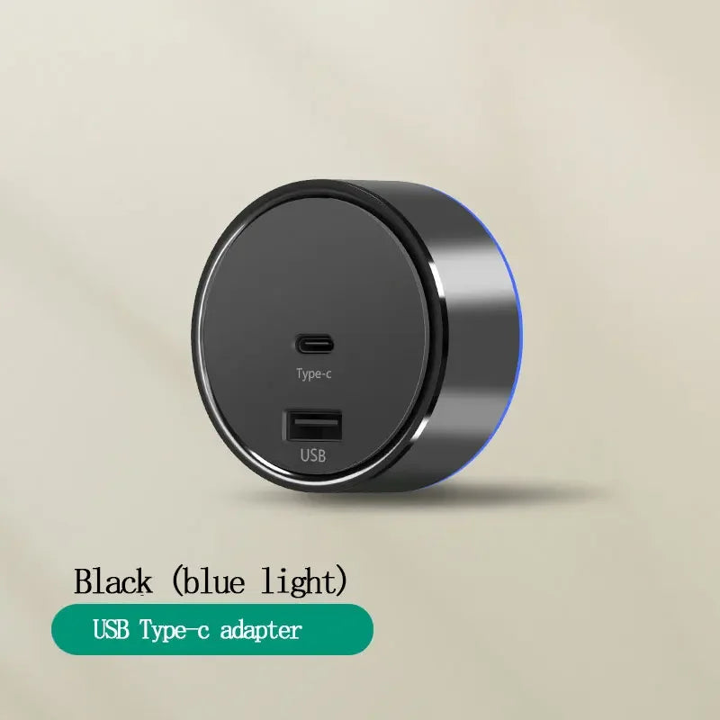 EU US Universal Home Room Movable Power Rail Sliding Track Socket With LED Human Body Induction Light Desktop Mobile Socket