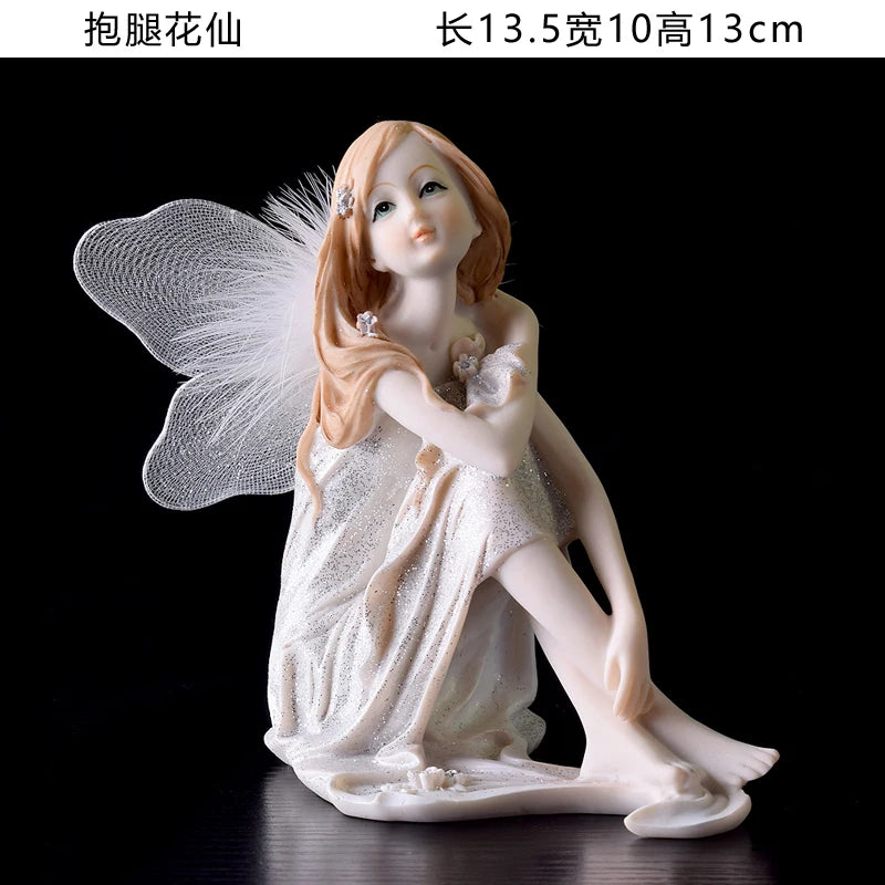 Fairy Beauty Angel Ornaments Resin Doll Cute Girl Wedding Gift Decorative Home Accessories Things For Room Decoration