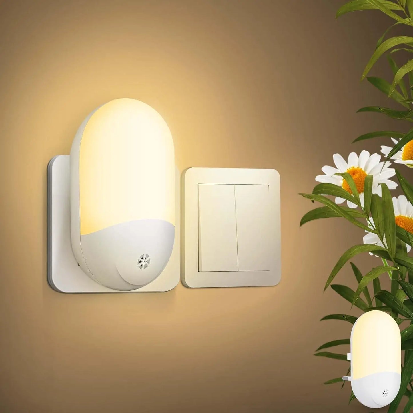 LED Night Light, Night Lights Plug in Walls with Dusk to Dawn Photocell Sensor, 0.5W Energy Saving Plug in Night Lighting
