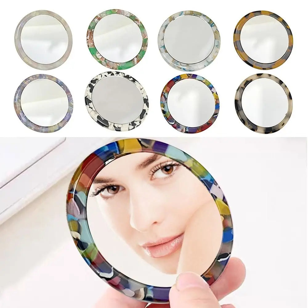 Travel Accessories Simple Acetate Makeup Mirror Portable Round SPA Salon Compact Mirrors Mini Cute Cosmetic Vanity Mirror