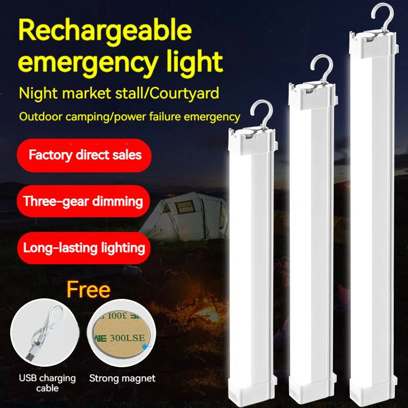 LED Emergency Lights Bar DC5V USB Rechargeable 30W 60W 90W Camping Lamp Flashlight for Home Power Failure Outdoor Work Lighting