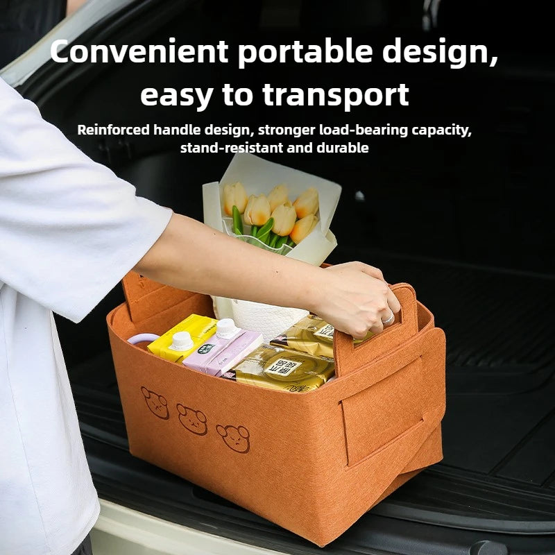 Foldable Car Storage Box Women's Cosmetic Storage Basket Desktop Storage Box Snacks Toys Storage Basket Dirty Clothes Basket
