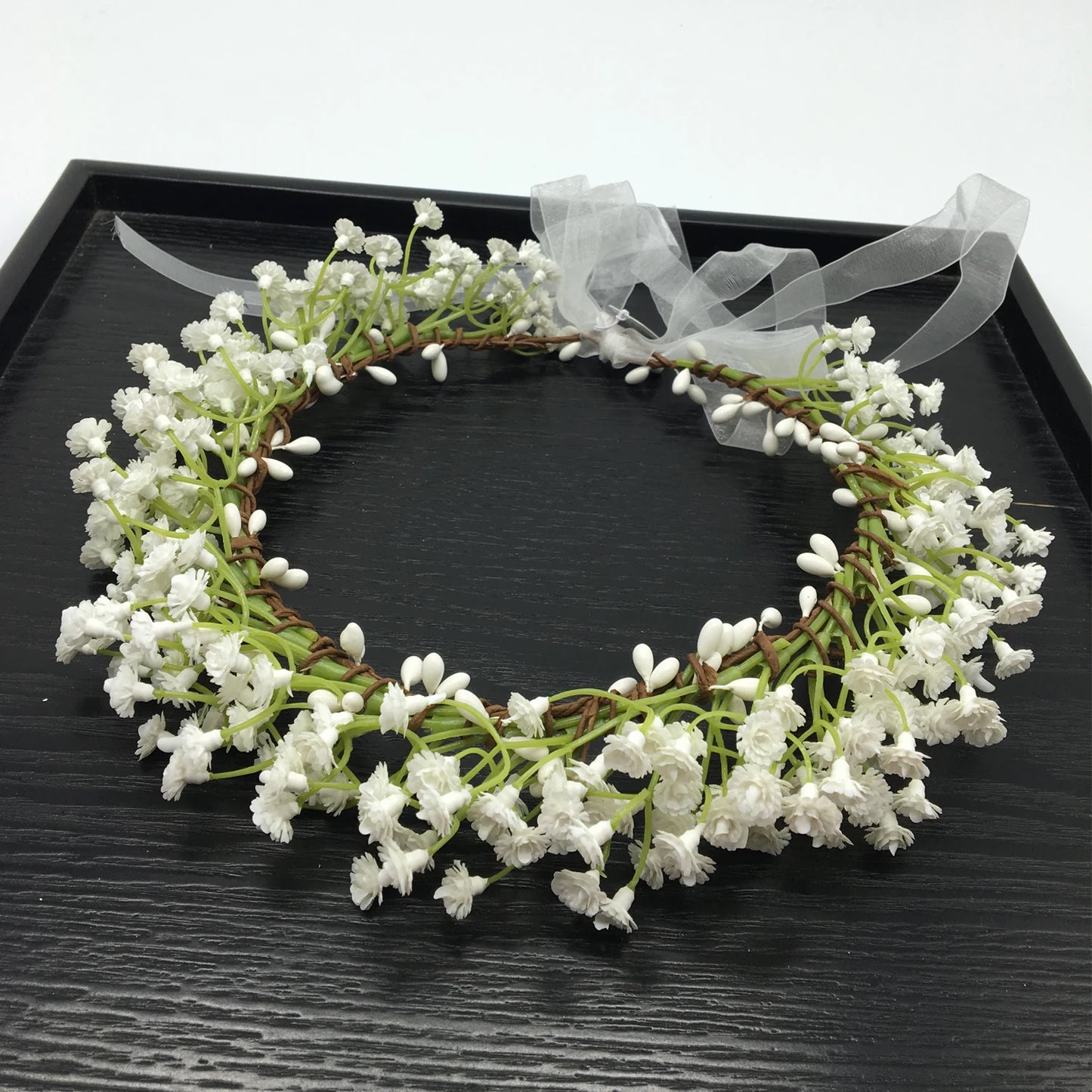 Breathable White Flower Crowns Tiaras Hairbands Romantic Sweet Gardland Women Wedding Hair Accessories for Bride Bridesmaids