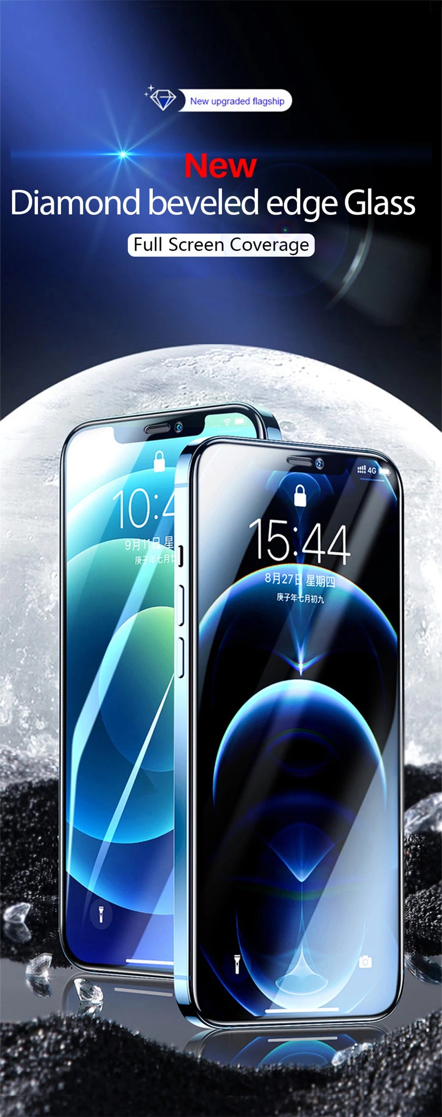 Cut Edge Luxury Tempered Glass For iPhone 17 15 14 13 12 11 16 Pro Max Screen Protector 17 Air Plus X XS XR Full Cover Film