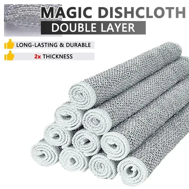 Magic Cleaning Cloth Multipurpose Wire Miracle Cleaning Cloth Innovative Dishwashing Net Hand Towel for Kitchen Dishwashing Grid