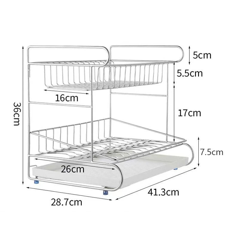 Three Layers Living Room Storage Racks Stainless Steel Practical Simple Kitchen Desktop Storage Holder Luxury Modern Home Decor