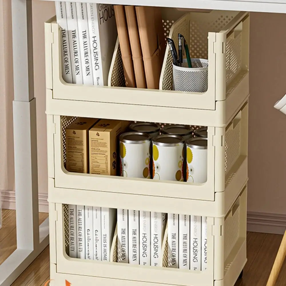 Storage Container Large Capacity Foldable Storage Basket Portable with Dividers Toys Storage Bin Multi-purpose Book Frame Snacks