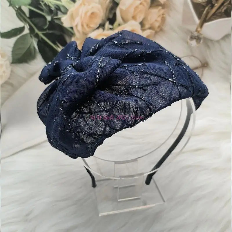 49ME Fashion Bowknot Fascinator Hat Luxurious Bows Headband With Headpiece Hair Decoration for Women and Girls