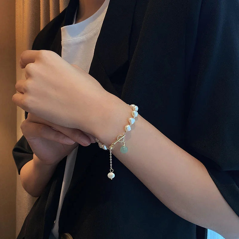 Trendy Imitation Pearl Bracelet Pendant Bracelets For Women Charm Adjustable High Quality Fashion Party Jewelry Gift