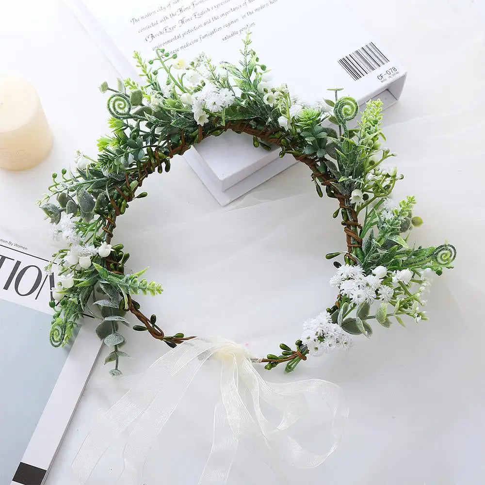 Gift Costume Cosplay Fairy Flower Leaf Headbands Photoshoot Simulated Elven Princess Tiara Black Flower Antler Crown Wedding