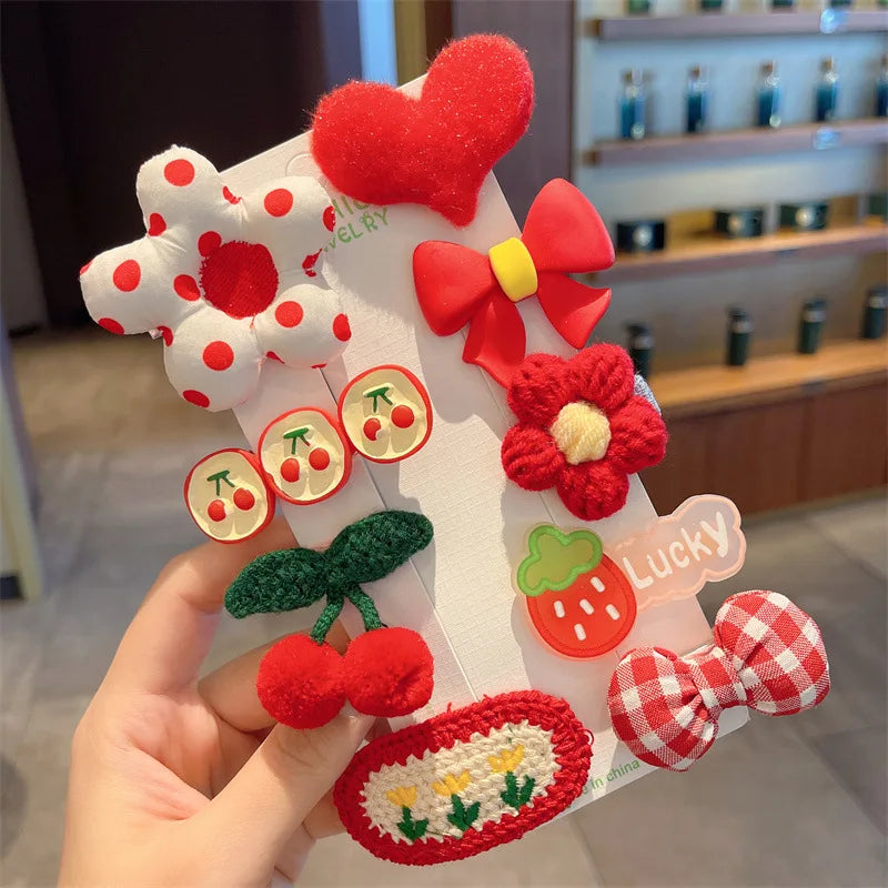 Children's Plush Hair Clip Autumn and Winter Little Girls' Side Barrettes Cute Girls' Baby Headwear 2024 New Hairpins